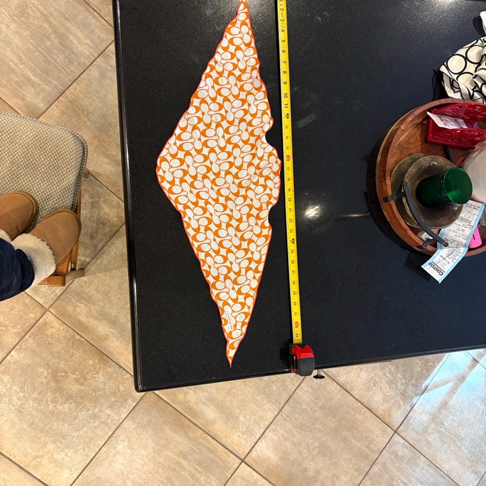 Coach Vibrant Orange and Cream Scarf